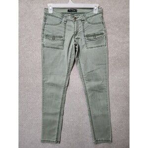 Levis Too Superlow 524 Jeans Womens Juniors 9 Green Flap Pockets Utility Stretch